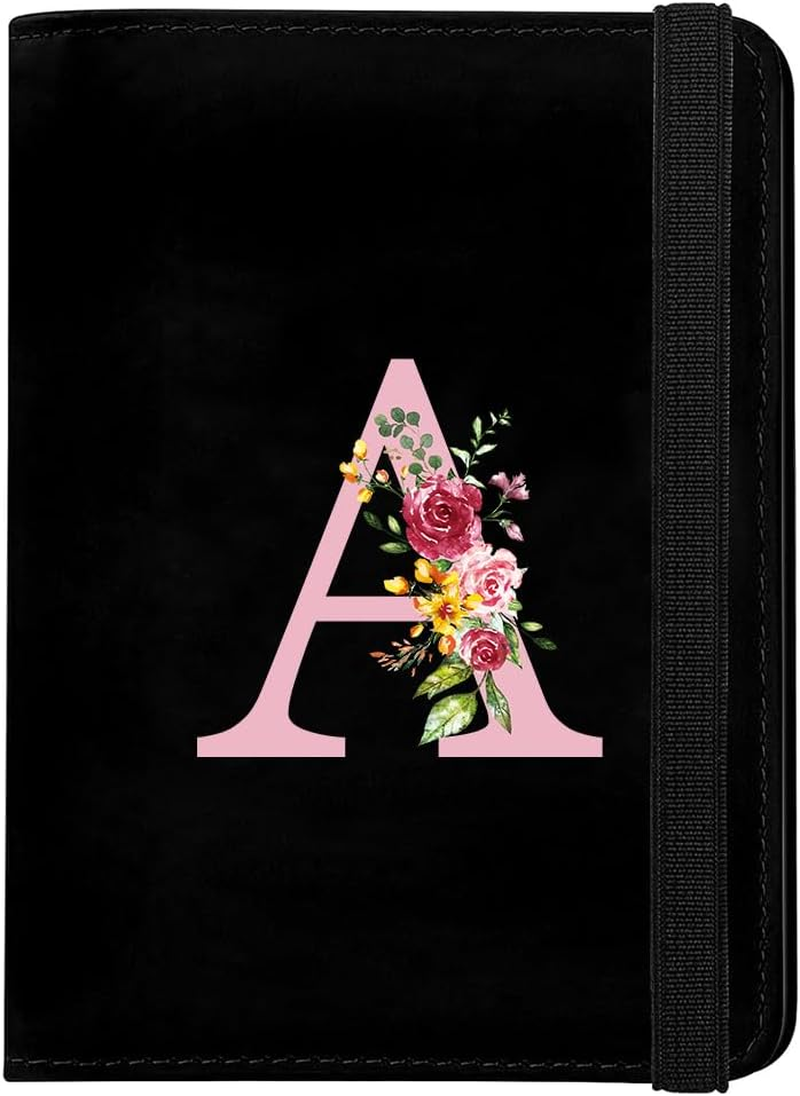 Passport Cover Passport Case PU Leather Passport Cover Passport Covers Personalised Passport Holder Case Passport Case for Credit Cards ID Travel Documents Black Initials