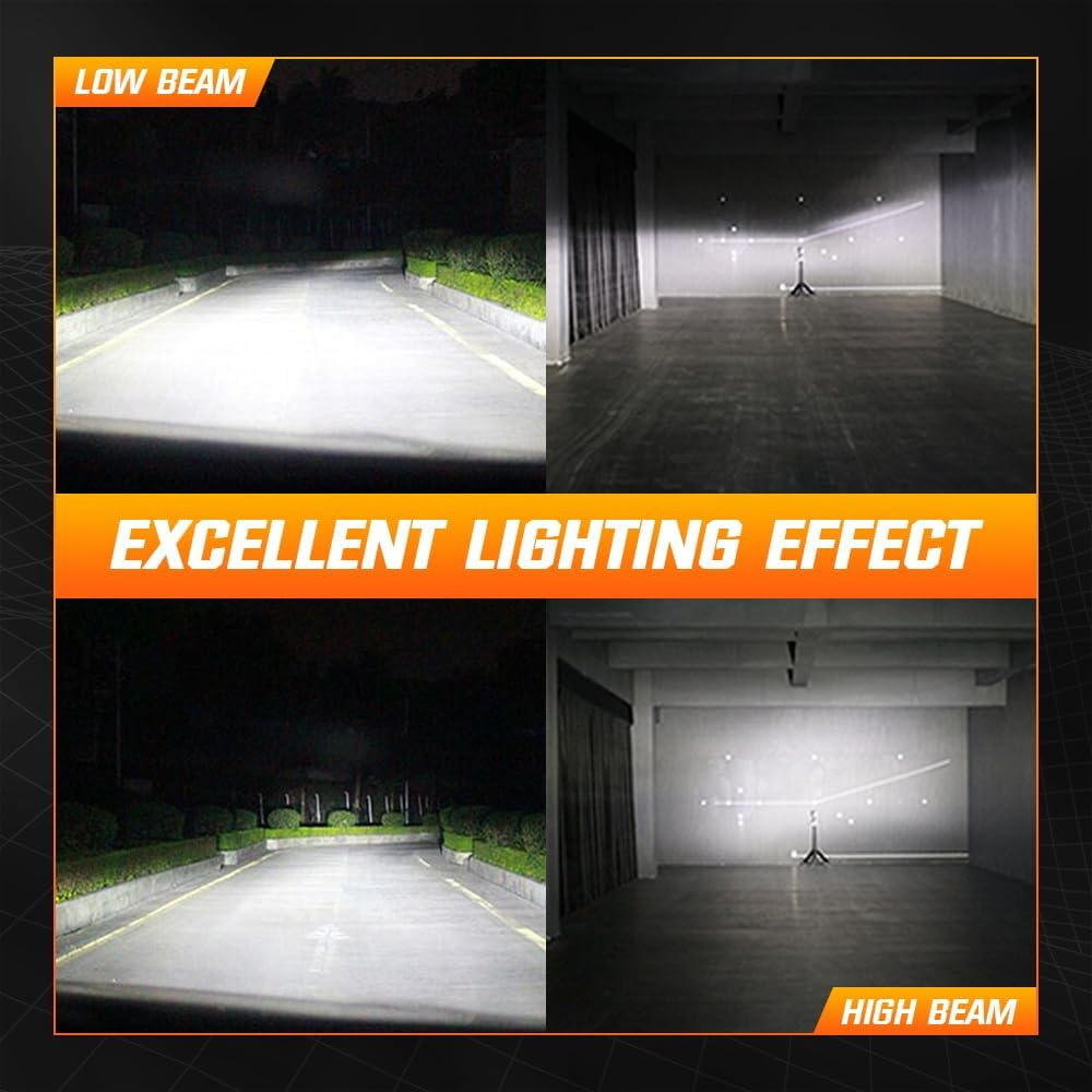 NIGHTEYE H7 LED Headlight Bulb 22,000LM 80W Upgraded Brightness Perfect Beam Pattern 12V IP68 Waterproof Plug and Play, Pack of 2 image number 3