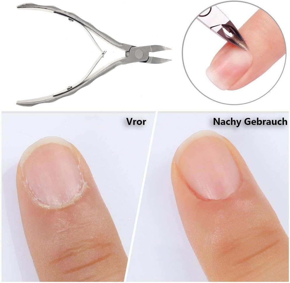 Premium Nail Nippers, Corner Pliers, Foot Care with Straight Blade, Nail Clippers, Precision Toenail Scissors Made of Stainless Steel, Clipper with Protective Cap, Silver