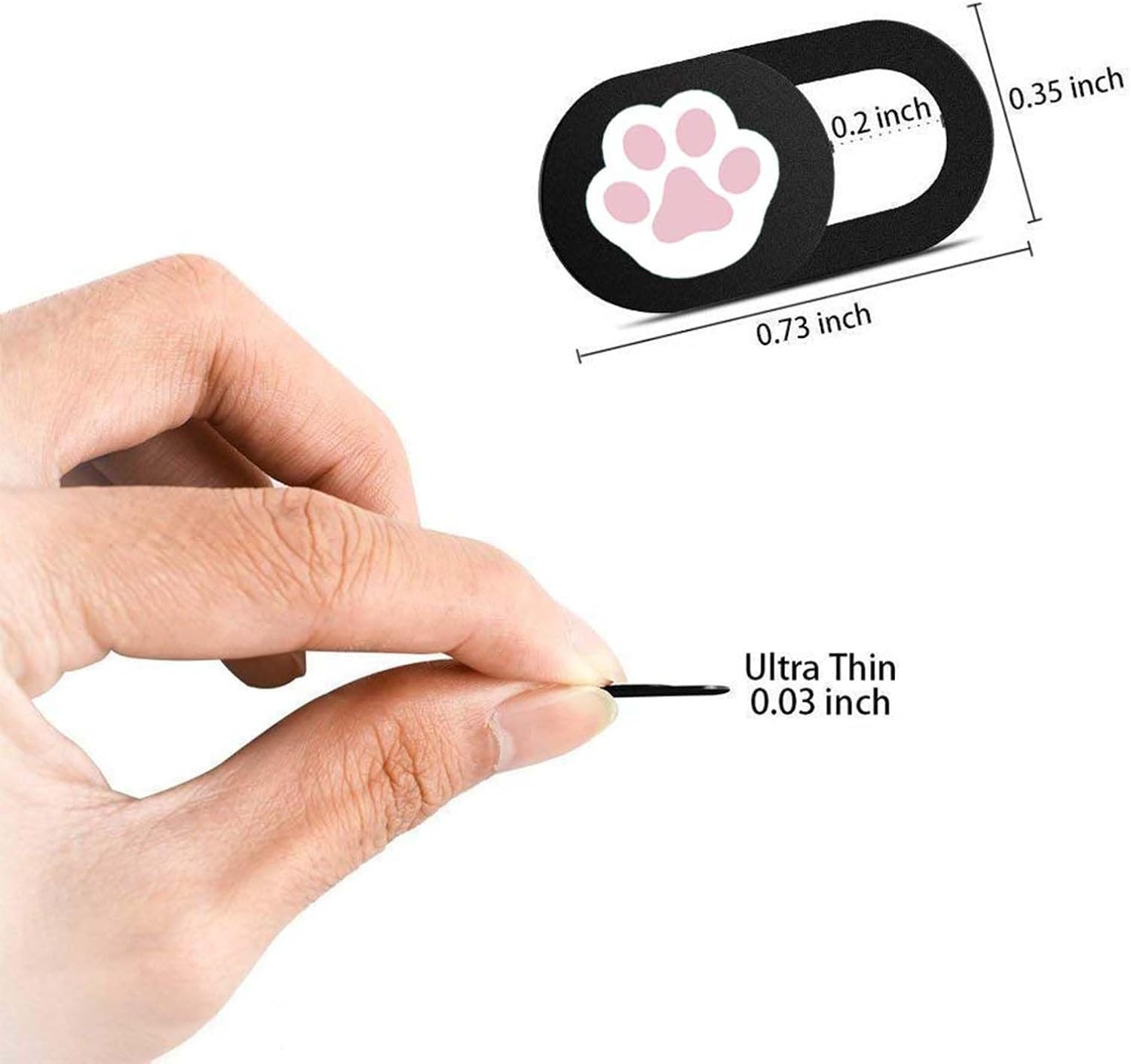 3 Pack Webcam Cover Slide Ultra Thin Cute Paw Pattern for Laptop, Tablet, Phone, Macbook, Echo Show - Protect Privacy image number 4
