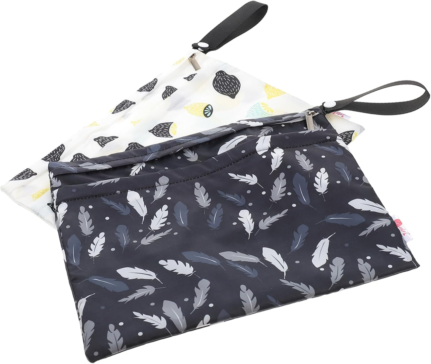 2Pcs Multi-Functional Nappy Bags Diaper Bags for Travel Waterproof Baby Diaper Storage Bag with Zipper Lemon Colors for Outdoor and Shopping Trips image number 4