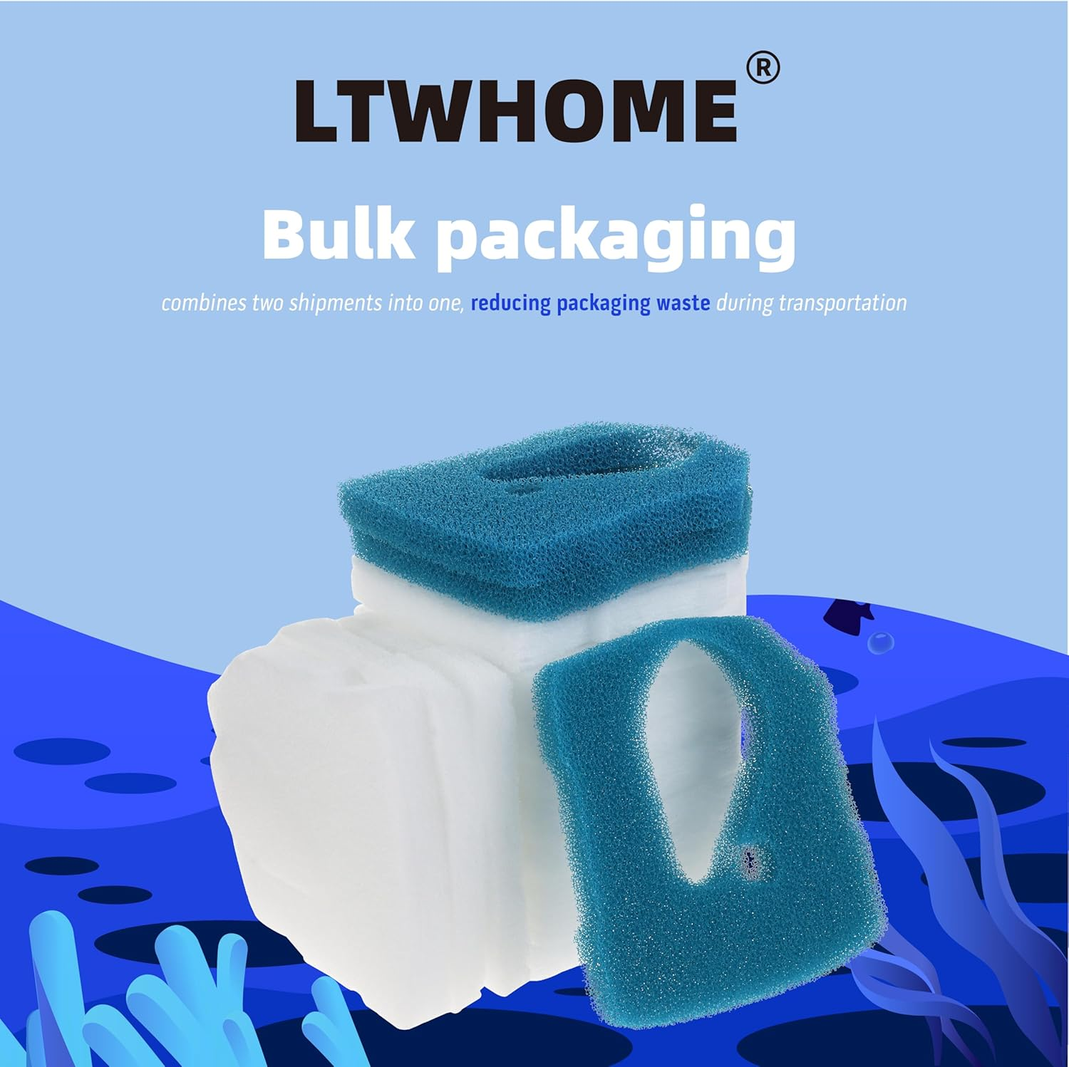 LTWHOME Coarse Fine Filter Pads Fit for Eheim AEH2616710 Professional Pro Pro3 2071 2073 2075 Ultra G65,G90,G190(Pack of 15Pcs,3 Sets) image number 1