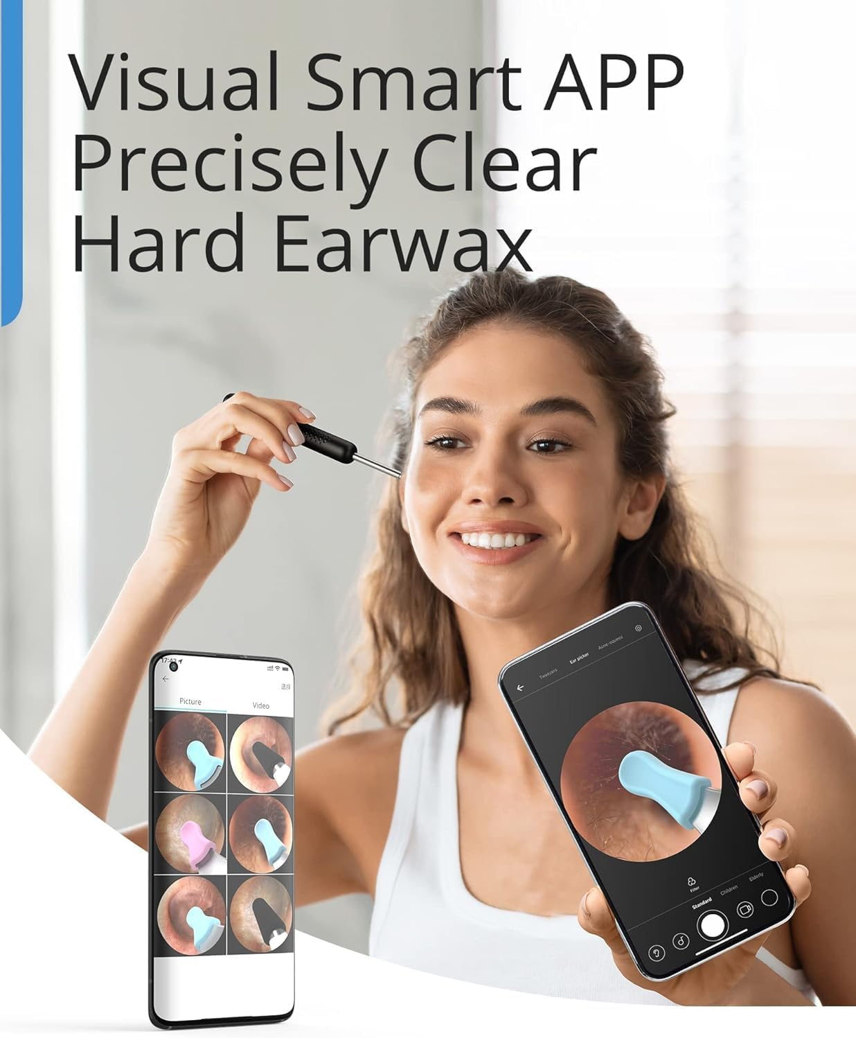 BEBIRD Ear Wax Removal Tool - R1 Upgraded Ear Cleaner with 1080P Camera, Smart Visual Earwax Remove Kits with 7 Pcs Ear Set for Daily Ear Pick, 6 LED Lights, 5 Types of Ear Scoop Ear Tips Replacement