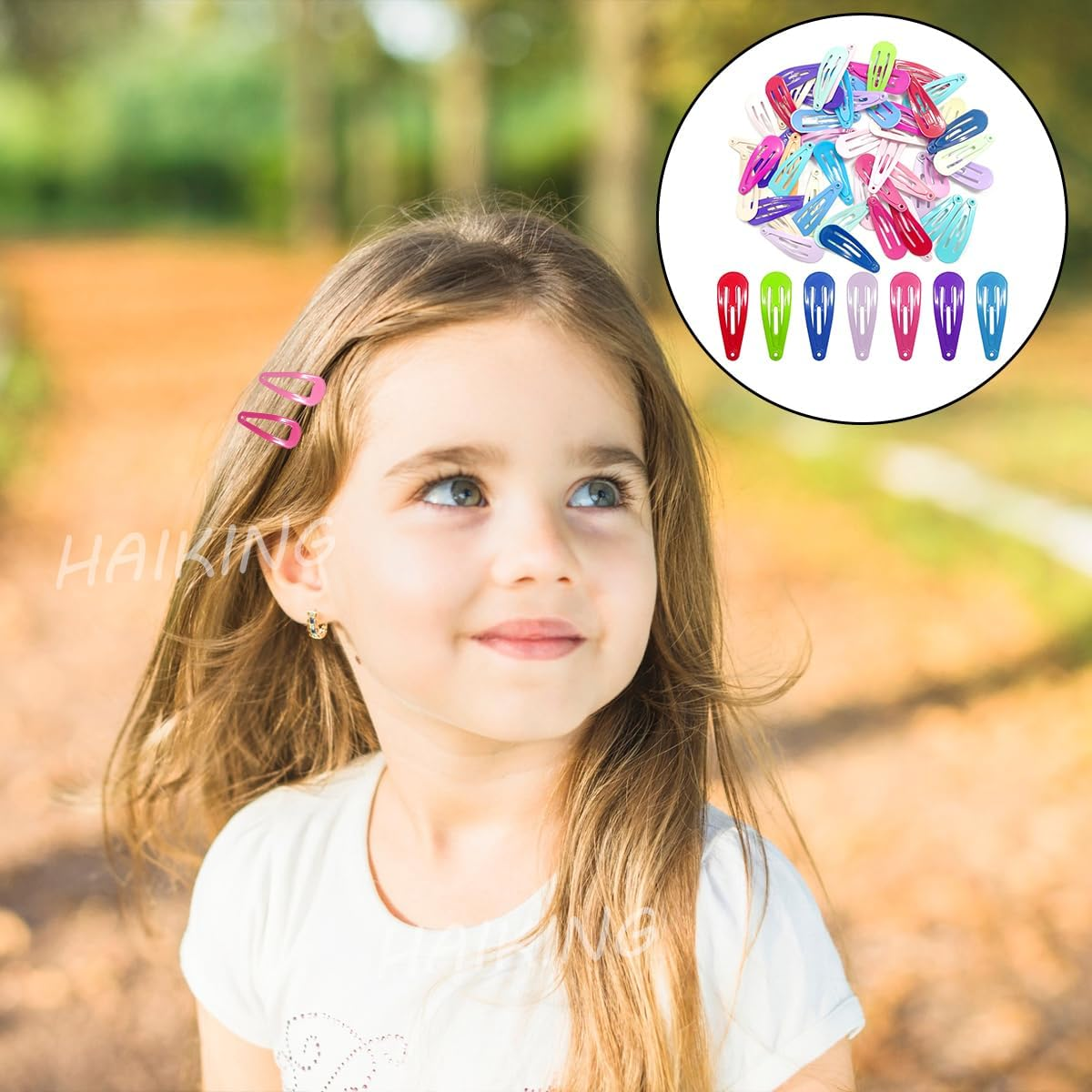 Girls Hair Clips, 50 Pcs Non-Slip Metal Barrettes for Girls, Teens, Women (Multiple Colour)