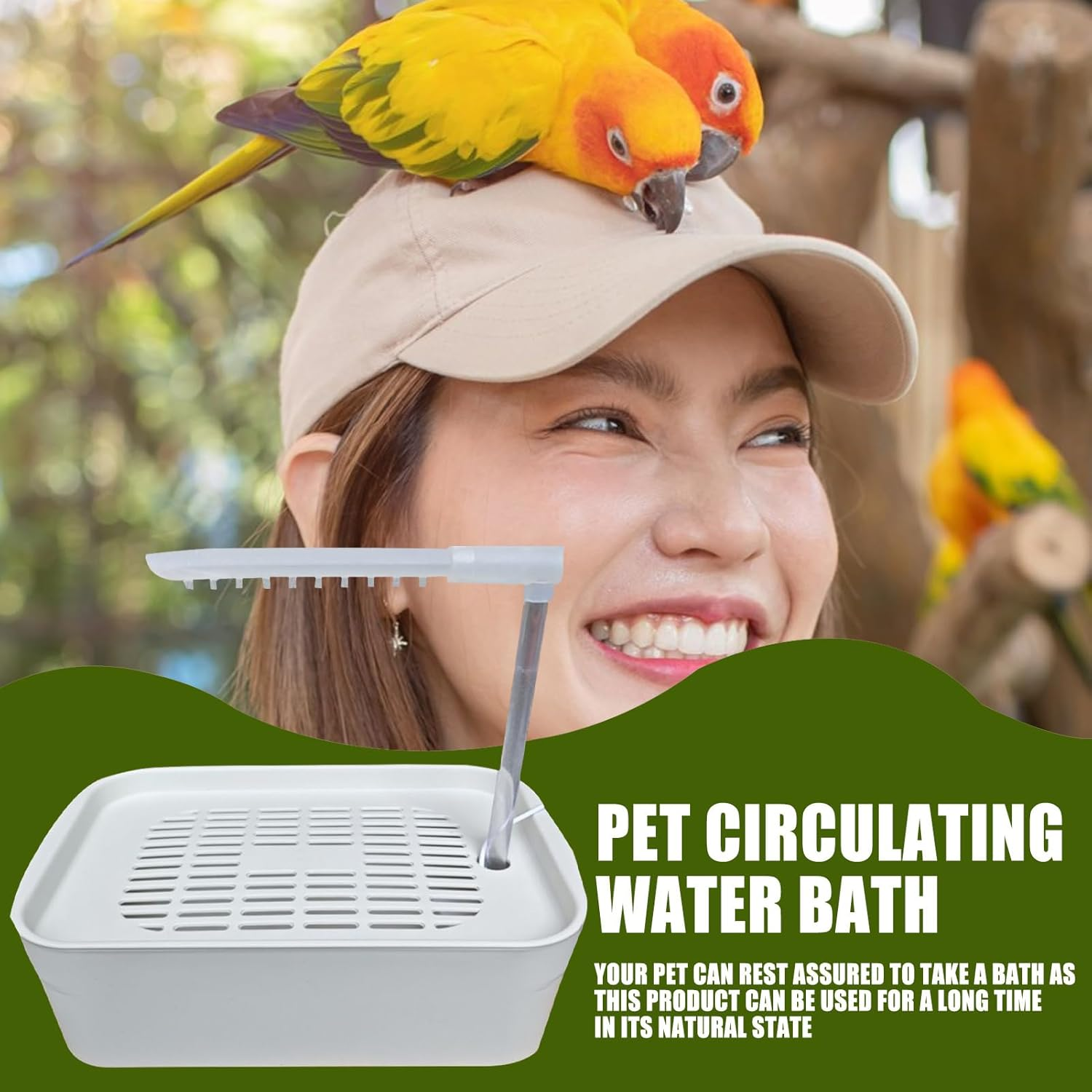 Parrot Bath - Easy to Asѕ Bird Shower Bath | Electric Parrot Bathtub | Automatic Pet Bird Shower | Parroț Bathing Artifact or Both Home Pets and Professional Breeding Environments - White image number 2