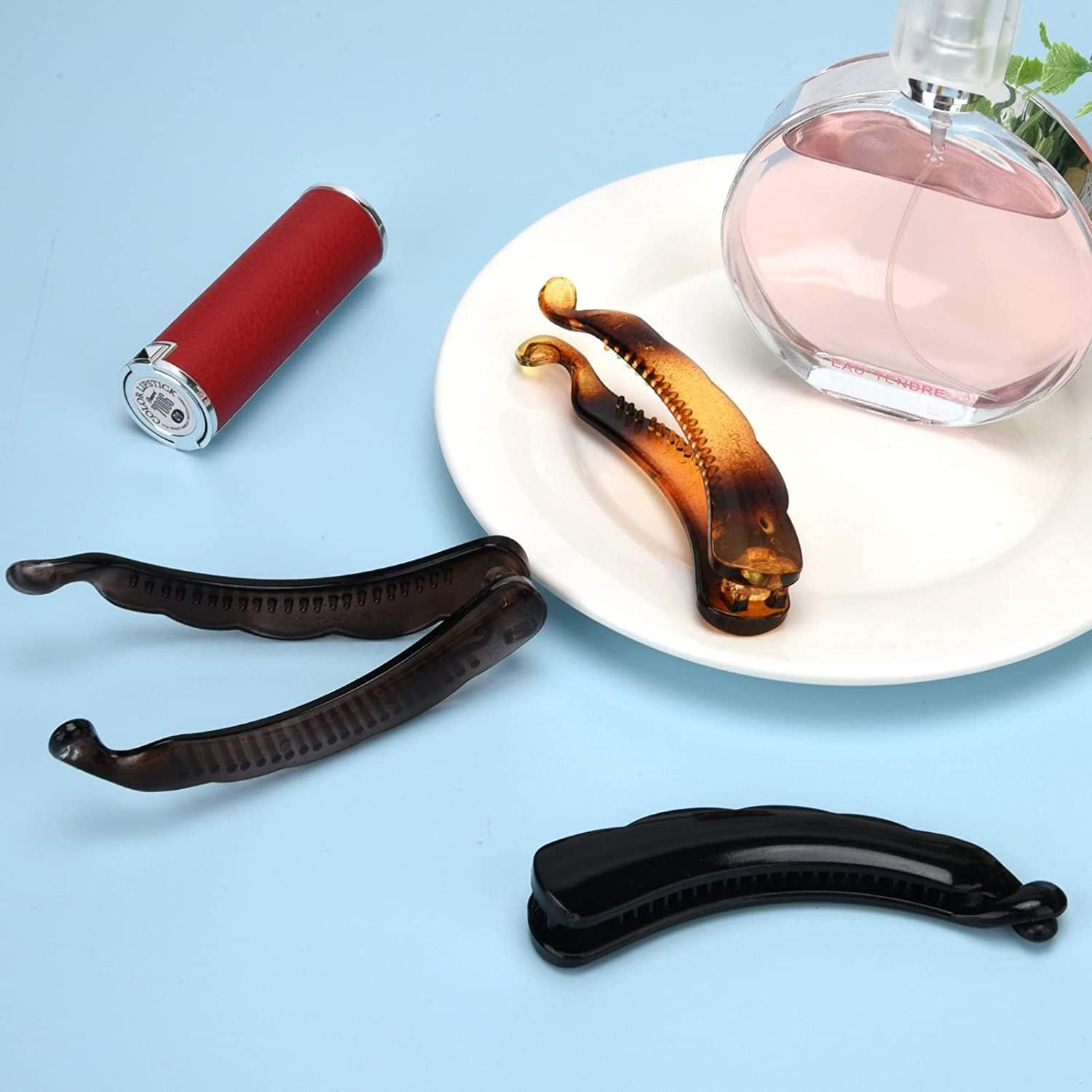 Apricitie Pack of 3 Banana Hair Clips, Hair Clips, Vintage Banana Hair Clips, Fish Clips for Long Hair, Banana Clips, Comb Fish Clips, Banana Hair Comb, for Women and Girls image number 4