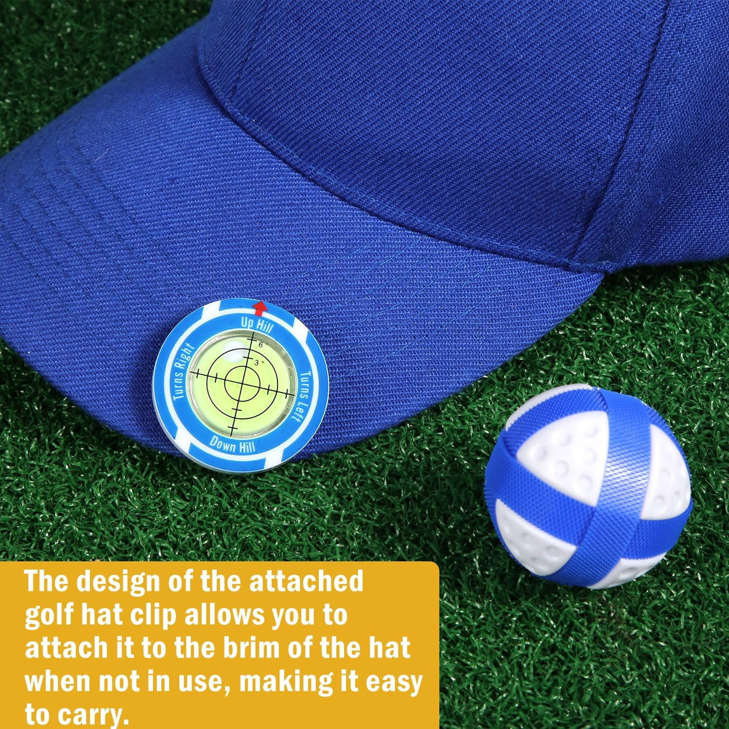 Golf Green Slope Reader with Golf Ball Marker Hat Clip, High Precision Golf Putting Green Reader Golf Slope Putting Level Bubble Golf Level Marker Golf Putting Aid for Indoor Outdoor