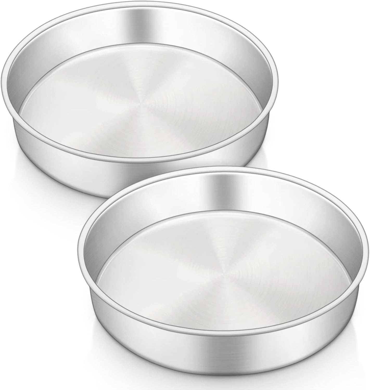 Haware 8 Inch Cake Tin, Stainless Steel round Baking Pan Set of 2, Birthday Wedding Layer Cake Tin for Baking Roasting Serving, Healthy & Non-Toxic, Mirror Polished & Dishwasher Safe (20Cm) image number 3