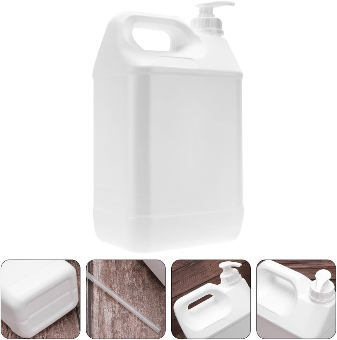 KITCHENKARATLY Large Capacity Laundry Dispenser Pump Bottle Refillable Liquid Detergent Container with Press Pump for Home Bathroom Kitchen Matte Sub Bottle for Laundry Soap and Lotion image number 2