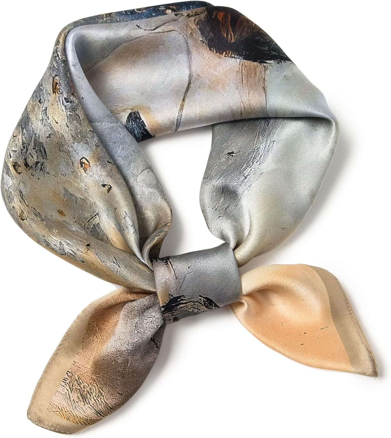 100% Pure Mulberry Silk Square Scarf 25.6" X25.6'' - Head & Neck Scarf for Women, Gift-Packaged