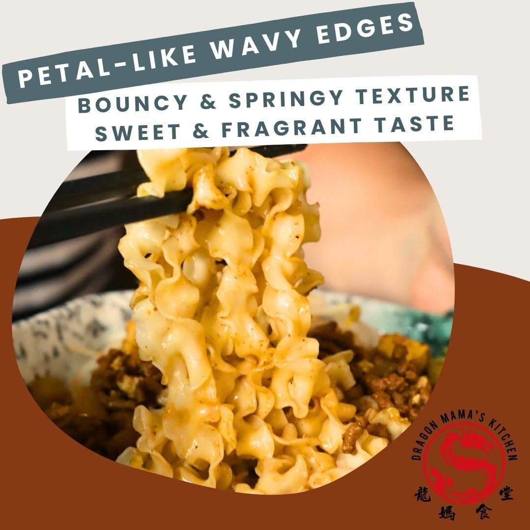 DRAGON MAMA'S KITCHEN Taiwanese Petal Noodles - 320G | Vegan &middot; Non-Fried &middot; No Palm Oil &middot; No Preservatives &middot; No Artificial Flavours &middot; No Artificial Colours &middot; No GMO (Pack of 1) image number 3