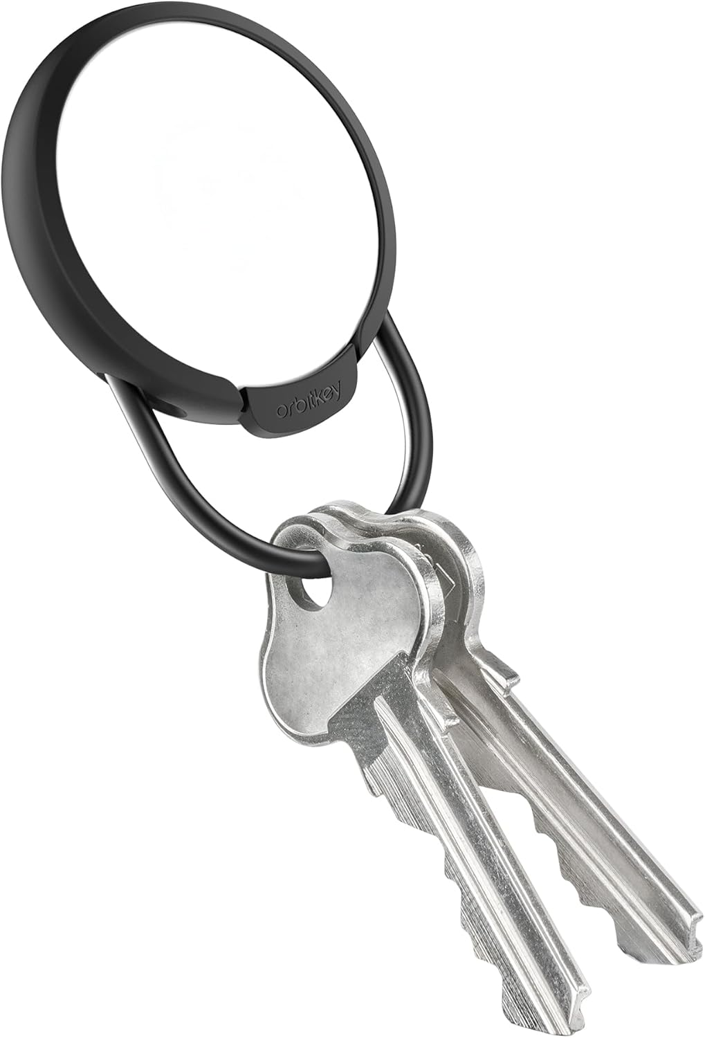 Orbitkey Slim Case for Airtag | Made with Stainless Steel and TPU | Securely Holds Your Apple Airtag | Easily Attach to Keys or Anything You Want to Track with the Open Key Ring | Black