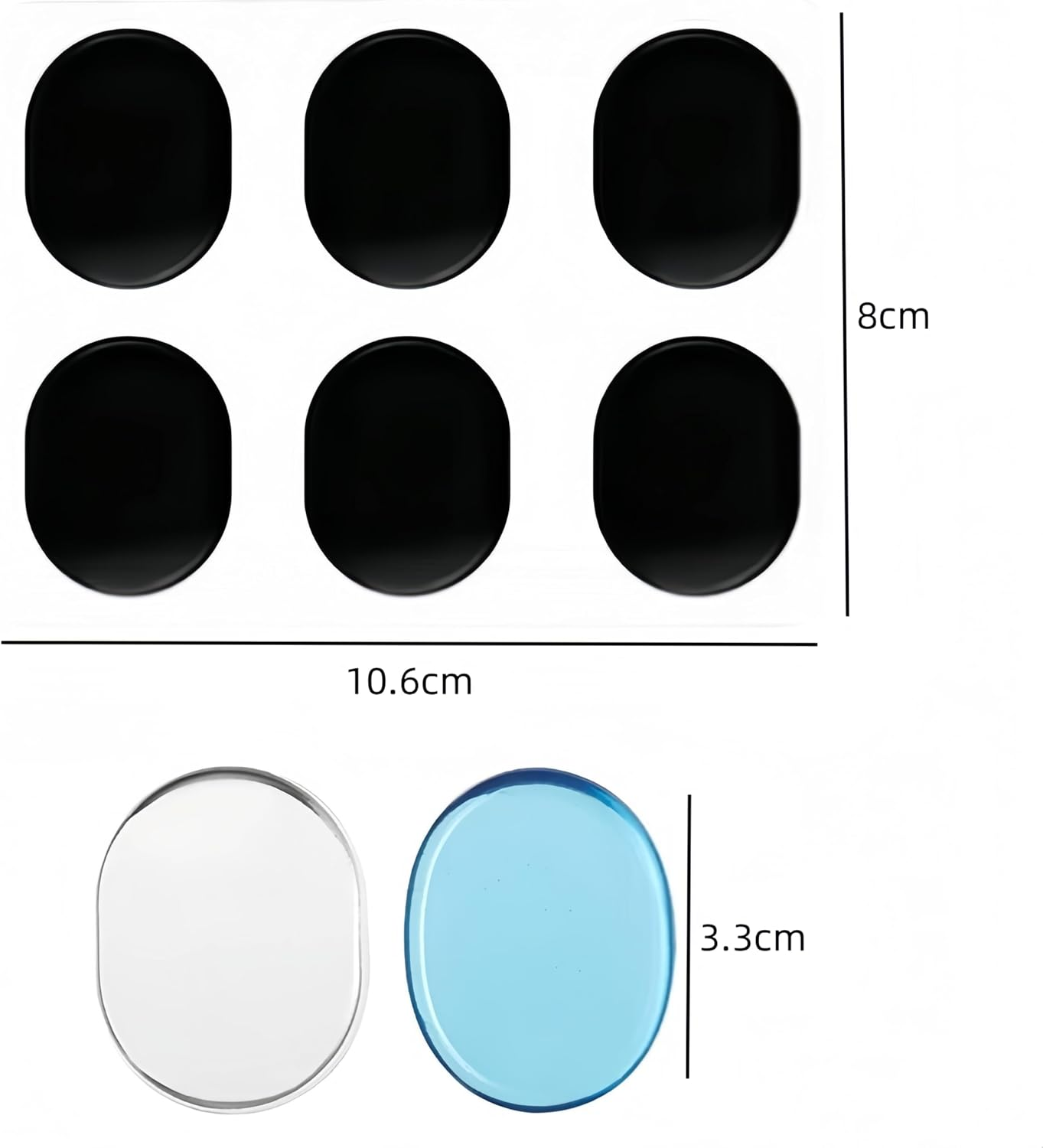 Ai-Oumleef Drum Dampeners, 30 Pieces Gels Silicone Gel Pads, Drum Dampeners Gel Pads, Soft Drum Dampeners for Drums Cymbals Tone Control (Blue, Black, Transparent White, Gray) image number 1