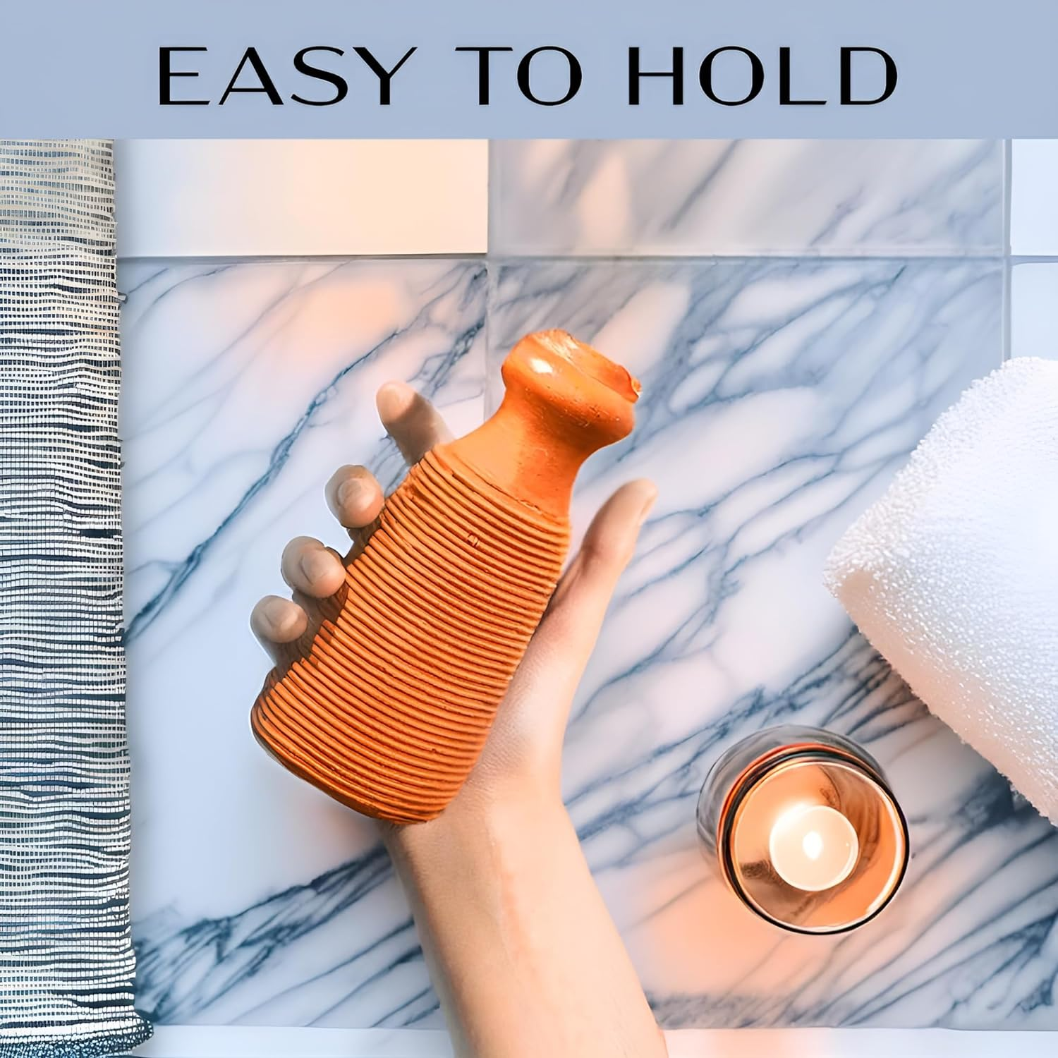 QUBA LINEN Pumice Stone for Feet - 2-Sided Terra Cotta Foot Scrubber, Professional Exfoliating Clay Stone for Feet Hands Body Care - Pumice Stone for Feet Callus Remover image number 6