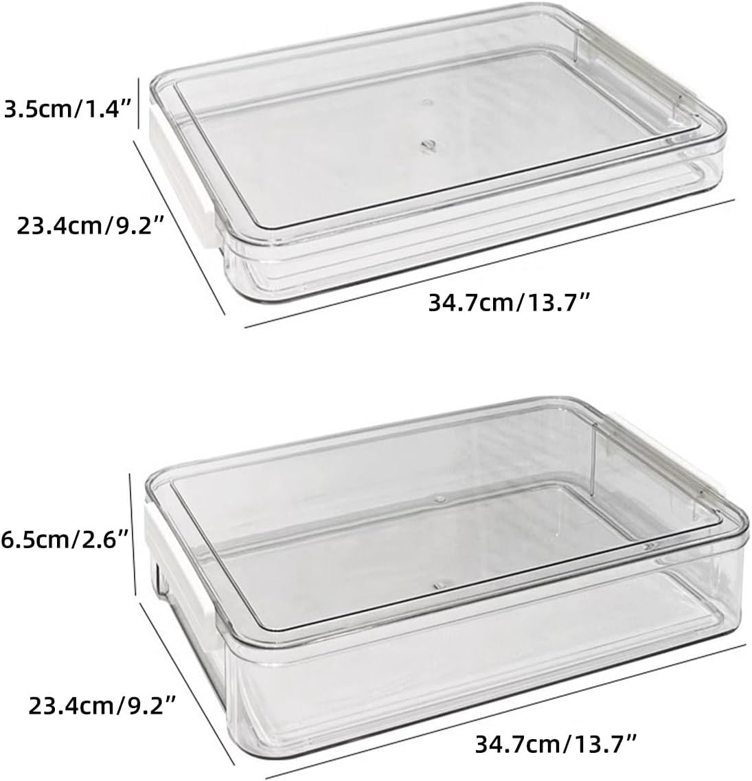AIMALL A4 Transparent File Storage Box, Large Capacity Plastic Document Organizer, 13.7" X 9.2" X 2.6", Clear Home & Office Solution image number 3