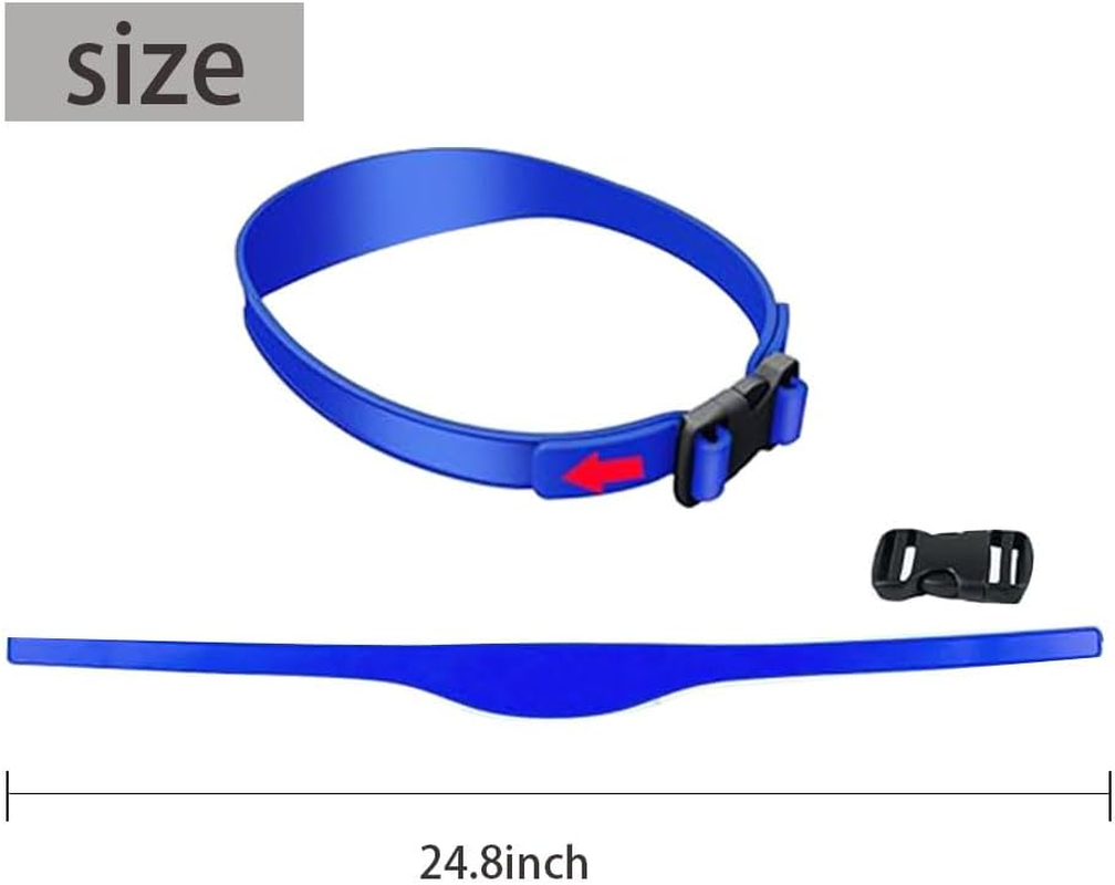 2PCS Adjustable Hair Trimming Guide and Neckline Shaving Template,Silicone Haircut Band,Diy Self Haircutting System,Shaving and Keeping a Clean and Straight Neck Hairline,Easy Use Tool Soft Portable (Blue) - Blue image number 4