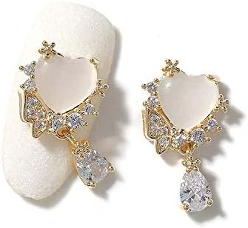 HANGQINGHENG 2-Piece Nail Jewelry Zircon Rhinestone Decoration Alloy Nail Decoration (Color : 159 27) image number 1