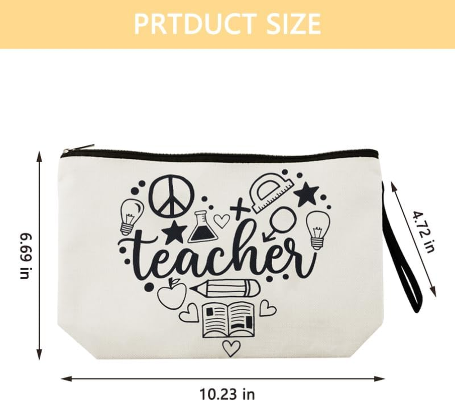 Teacher Appreciation Gifts for Women Makeup Bags for Teachers Travel Cosmetic Bags for Women Thank You Gifts for Teachers Graduation Retirement Birthday Gift for Teacher Makeup Bag image number 6