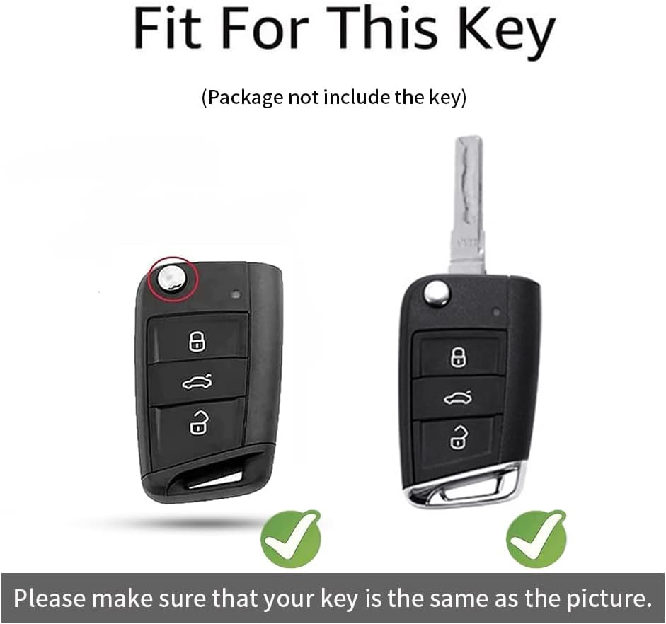 Ontto Car Key Fob Cover Fit for VW Golf 7 MK7 Polo T-ROC Tiguan Skoda Superb Octavia Seat Leon Ibiza Flip Key Case Keyring Key Holder Shell Bag Keychain Decorative Accessories image number 1