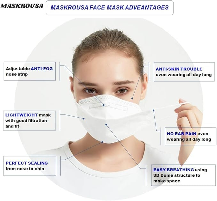 KF94 Face Mask, 30 Pack, 4-Layer Protection, Disposable, White image number 3