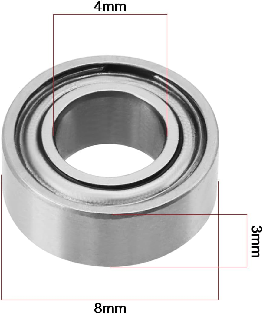 OTOTEC 20PCS MR84ZZ Deep Groove Ball Bearings ID 4Mm OD 8Mm Thickness 3Mm P0 Bearing Steel Double Shielded Bearings for High Speed Motors Gearboxes Fans image number 6
