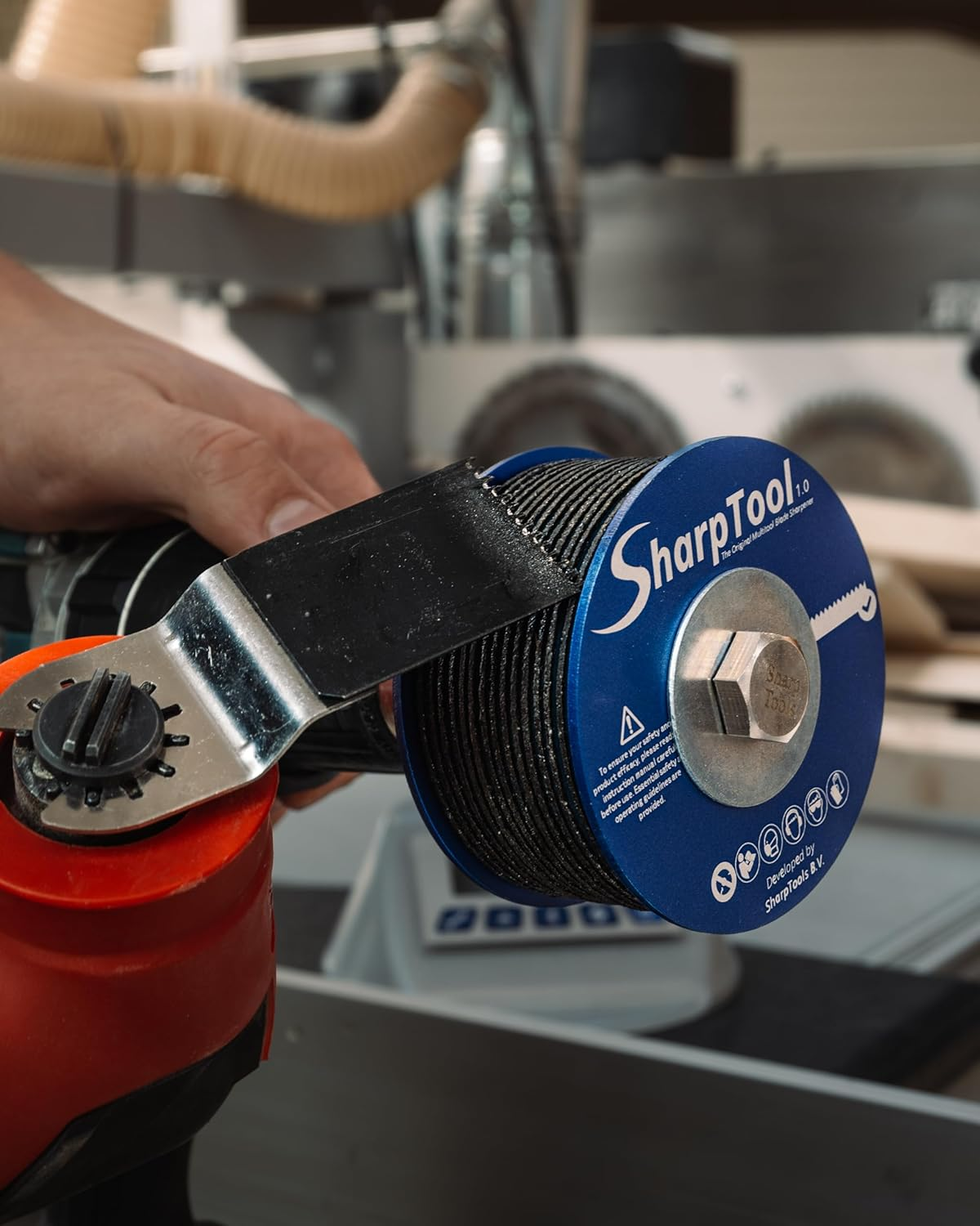 Sharptool 1.0 Multitool Saw Blades Sharpening - Multifunctional Tool Accessory for Resharpening Plunge Saw Blades, Oscillating Tool Accessories - Saw Blade Sharpener for Drill - 35 Mm image number 5