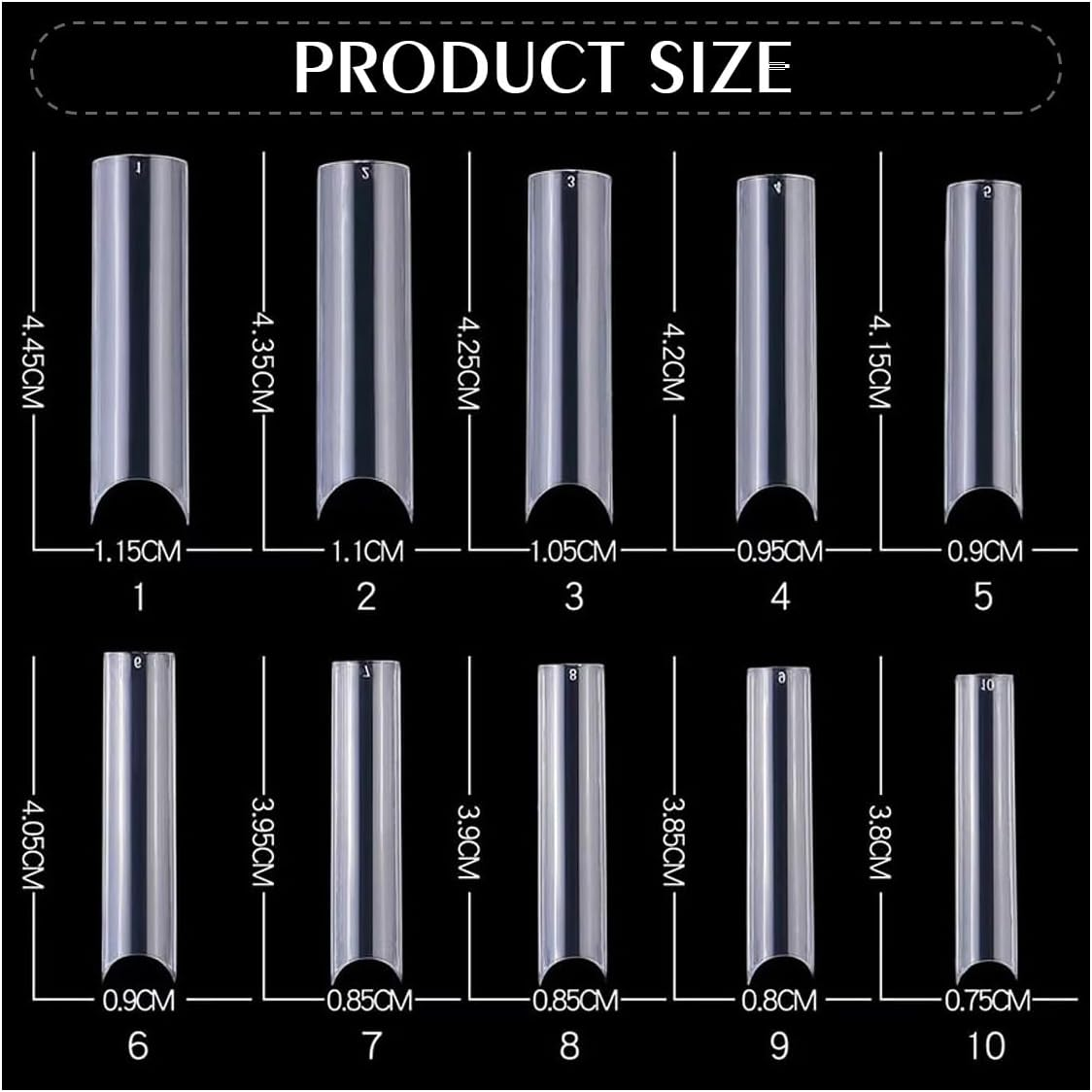 200 Pcs Clear Nail Tips Long Straight Square Nail Tips for Nail Salons and DIY Nail Salon (Clear, 1Pc)