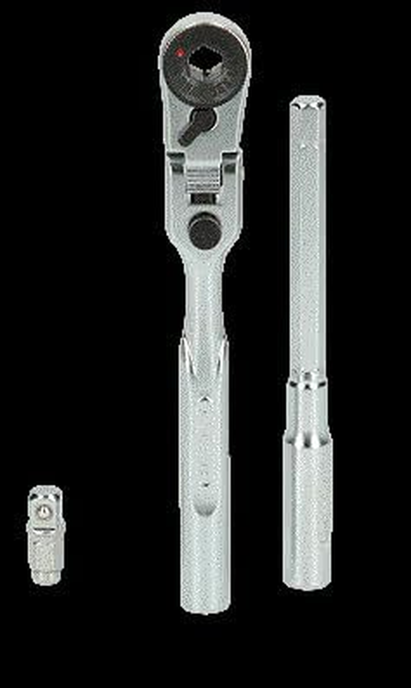 KS Tools 918.1590 1/4 Inch Bit Joint Reversible Ratchet Set with Plug Adapter for Sockets, 3-Piece image number 3