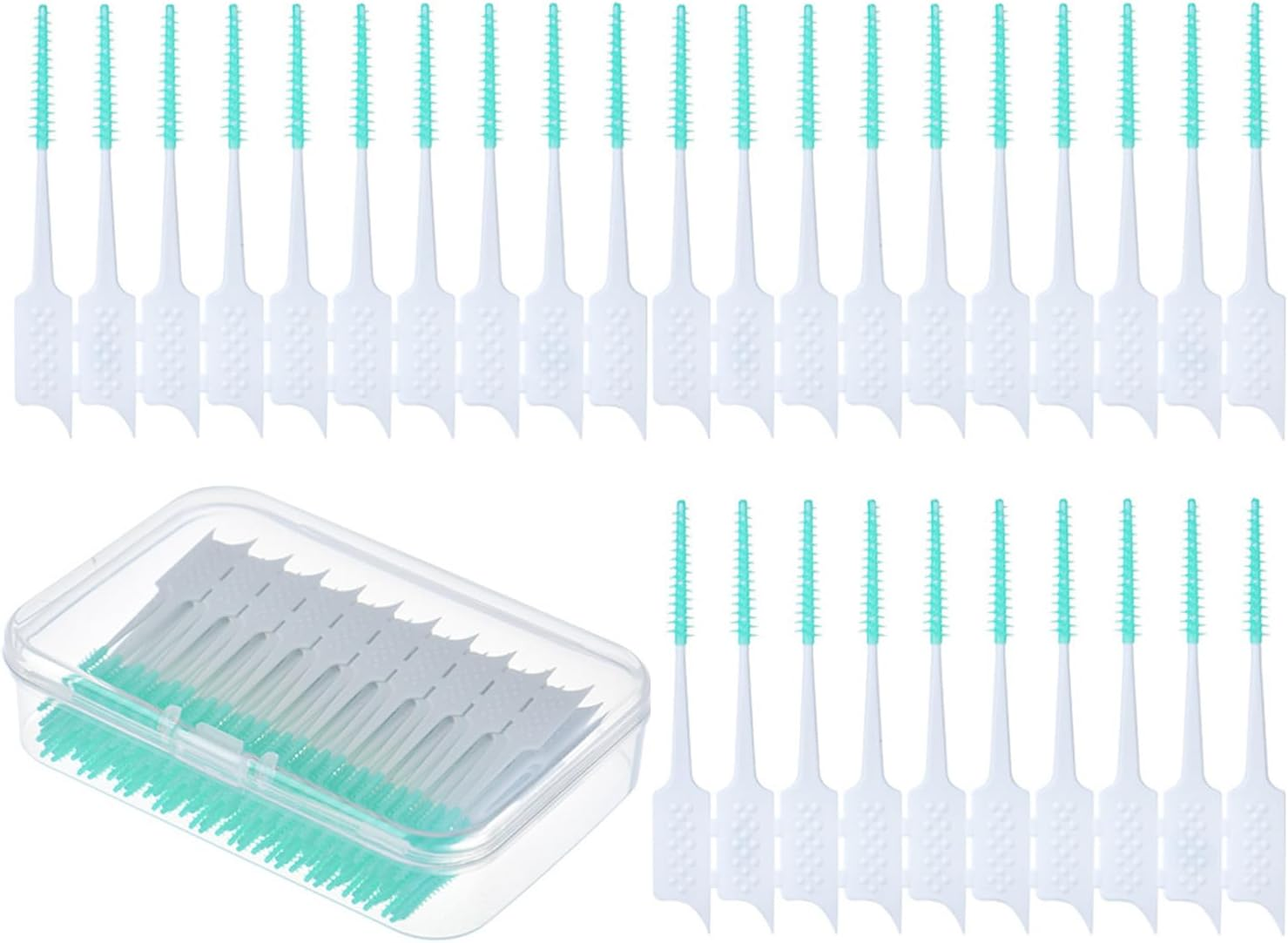200Pcs Soft Toothpick,Disposable Dental Picks FLOSS for Teeth Cleaning, Toothbrush Clean Tool, Interdental Flosser Picks Teeth Cleaning Tool with Portable Case for Adult and Children,Green Colors image number 4