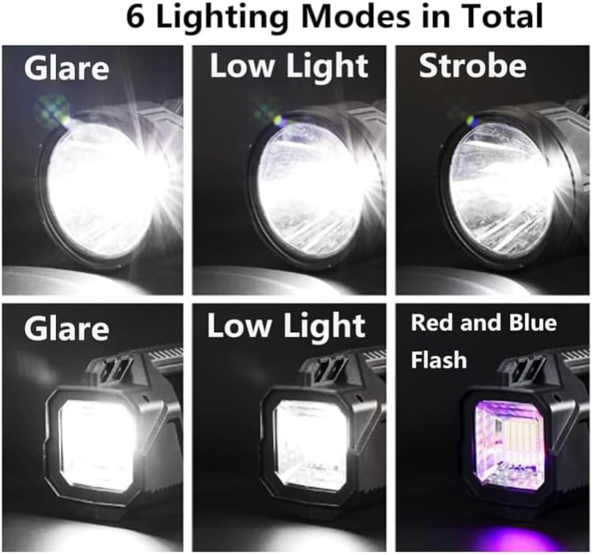 New German 1000000 Lumens Waterproof Spot Lights Handheld Large Searchlight,Super Bright Spotlight Flashlight, Super Bright Outdoor Searchlight, Multifunctional Mini Super Strong Led Flashlight (S) image number 6