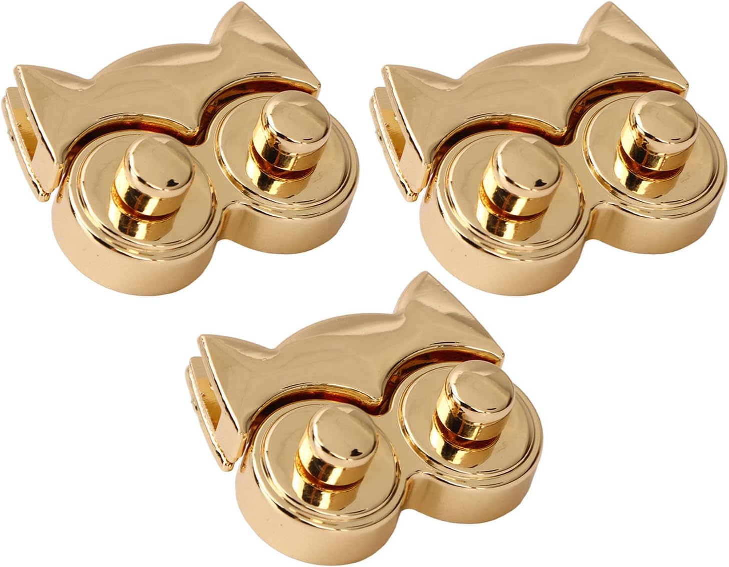 3Pcs Thumb Purse Lock Owl Shape Alloy Material Decorative DIY Bag Making Supplies for Suitcases Leather image number 6
