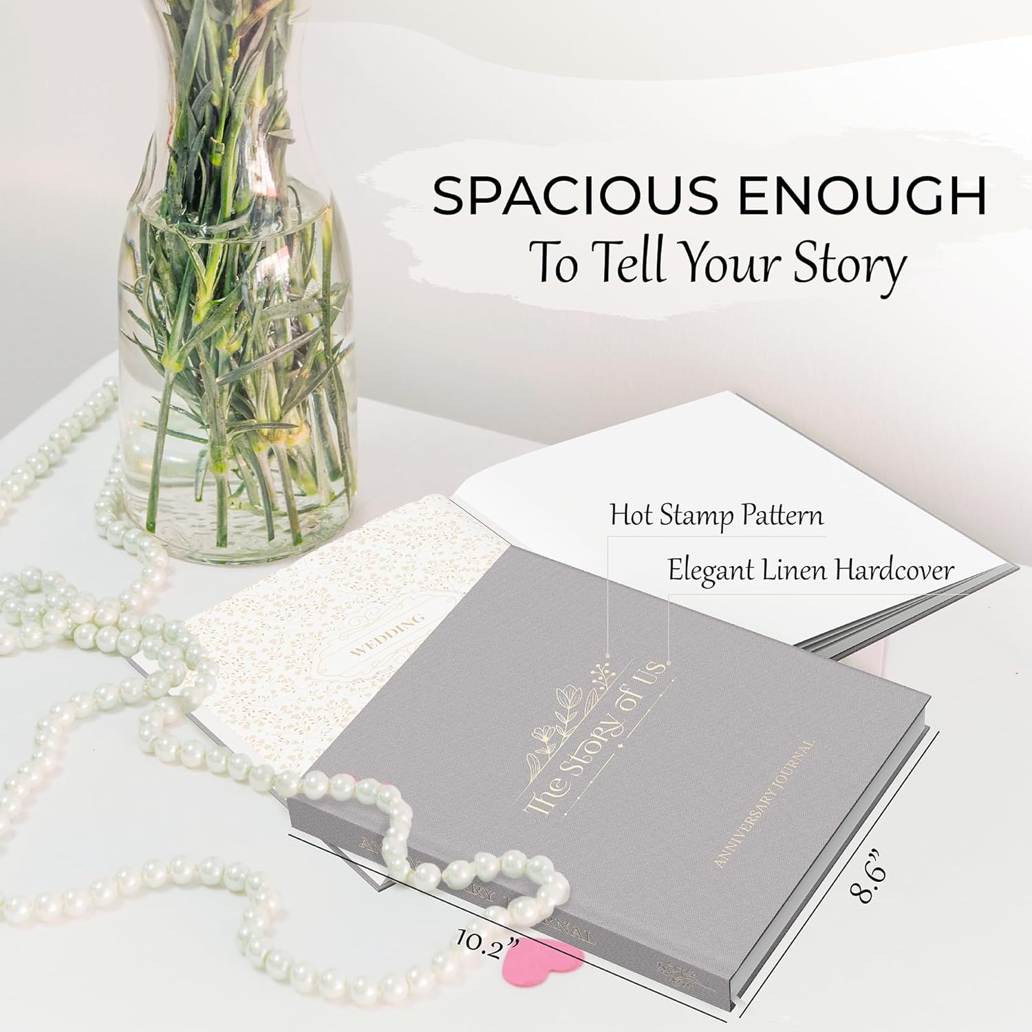 Anniversary Journal for Couples &ndash; the Story of Us | Relationship Memory Book, Love Story Diary & Keepsake Album &ndash; Wedding Gift for Him or Her, Engagement or Anniversary Present (184 Pages, Taupe) image number 2