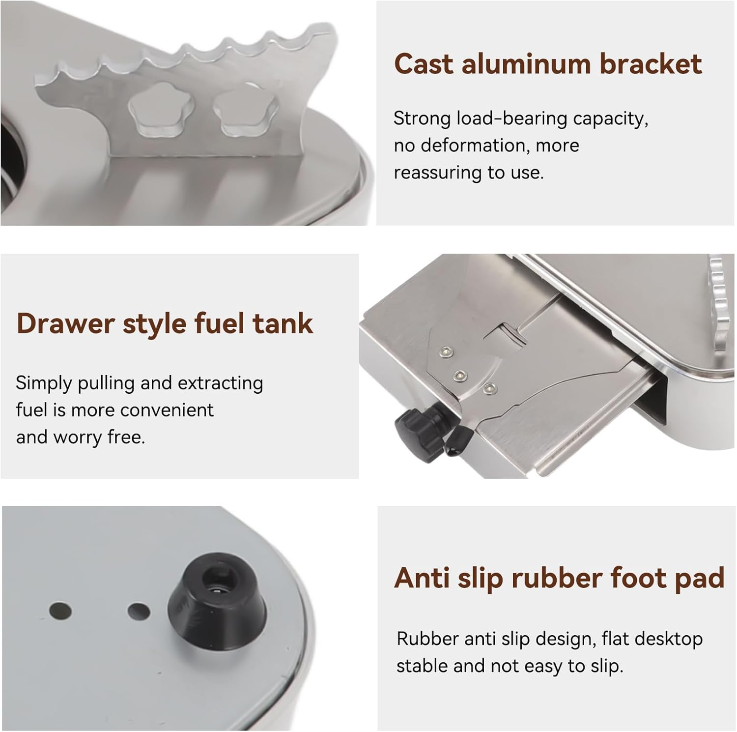 Alcohol Burner Stove Portable Camping Stove Stainless Steel Alcohol Eating Cooker Alcohol Heater for Home Hiking Drawer Structure image number 1