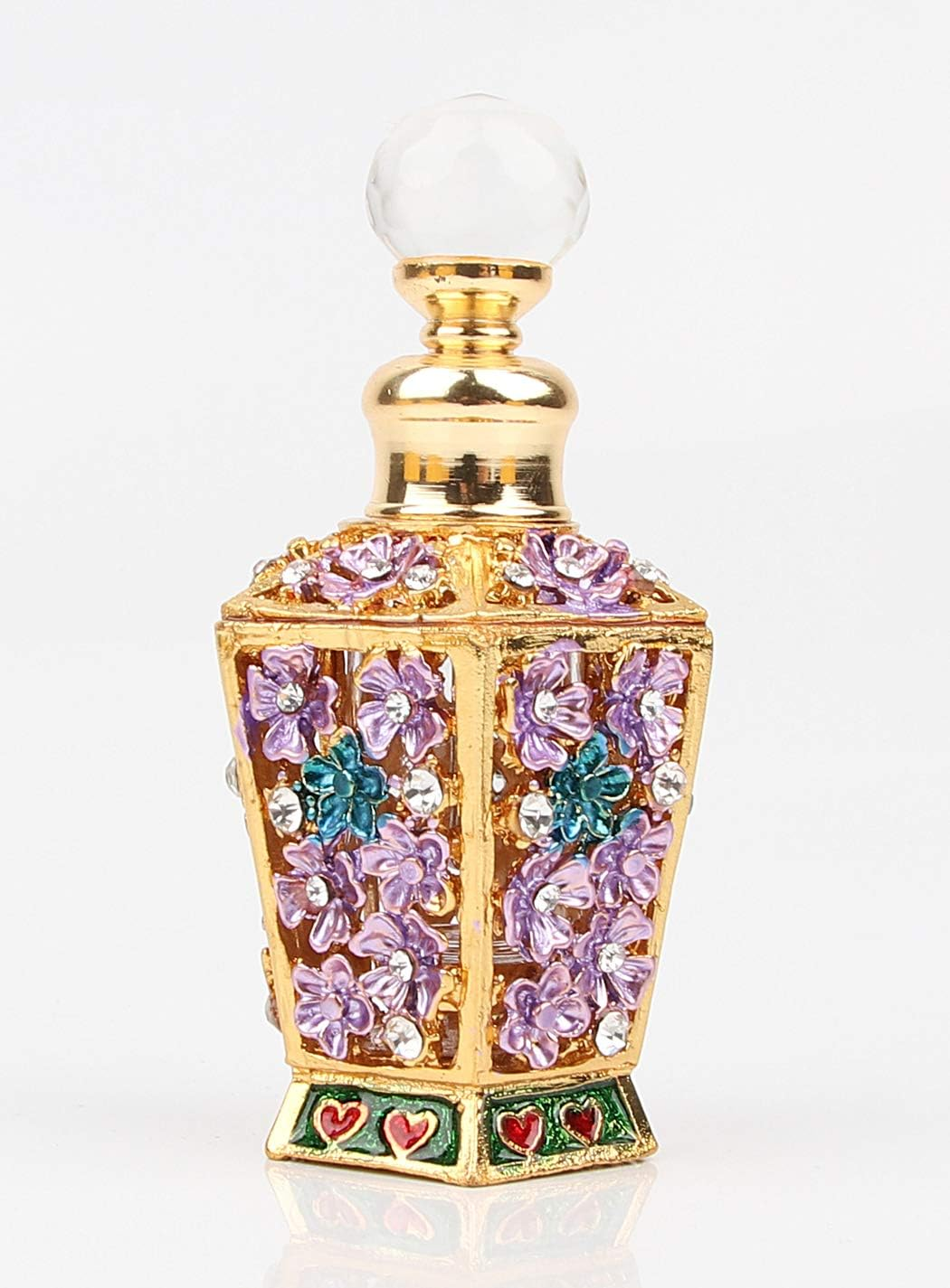SEVENBEES Classic Vintage Antique Hollow-Out Flower Refillable Perfume Bottle - Bird image number 6