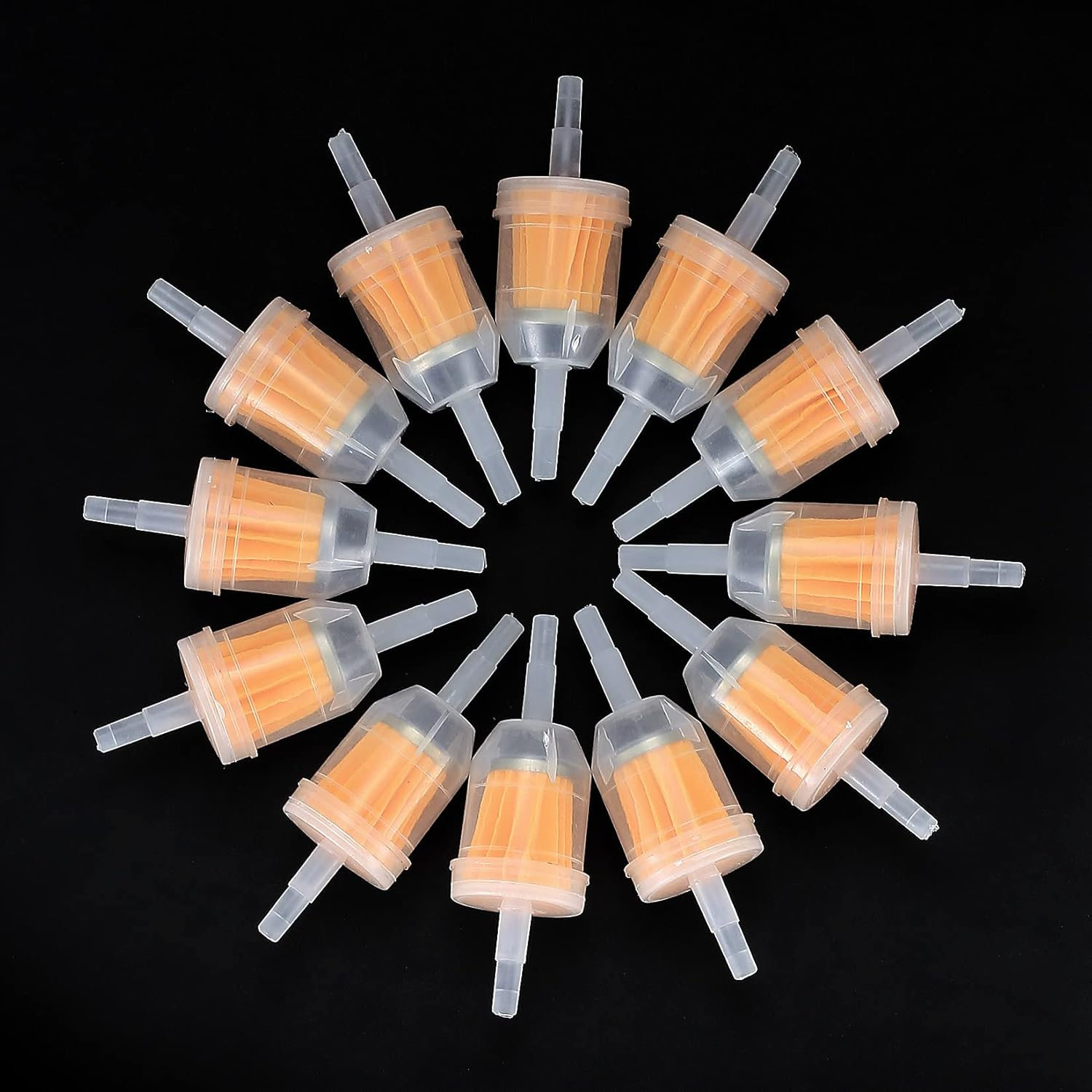 12 Pieces Gas Inline Fuel Filters, Universal Motorcycle Petrol Inline Filter, Filtration Speed Quick Fuel Filter for 6-8Mm Motorbike, Scooter, Generator, Lawnmower Machines, Auto (Yellow 12)