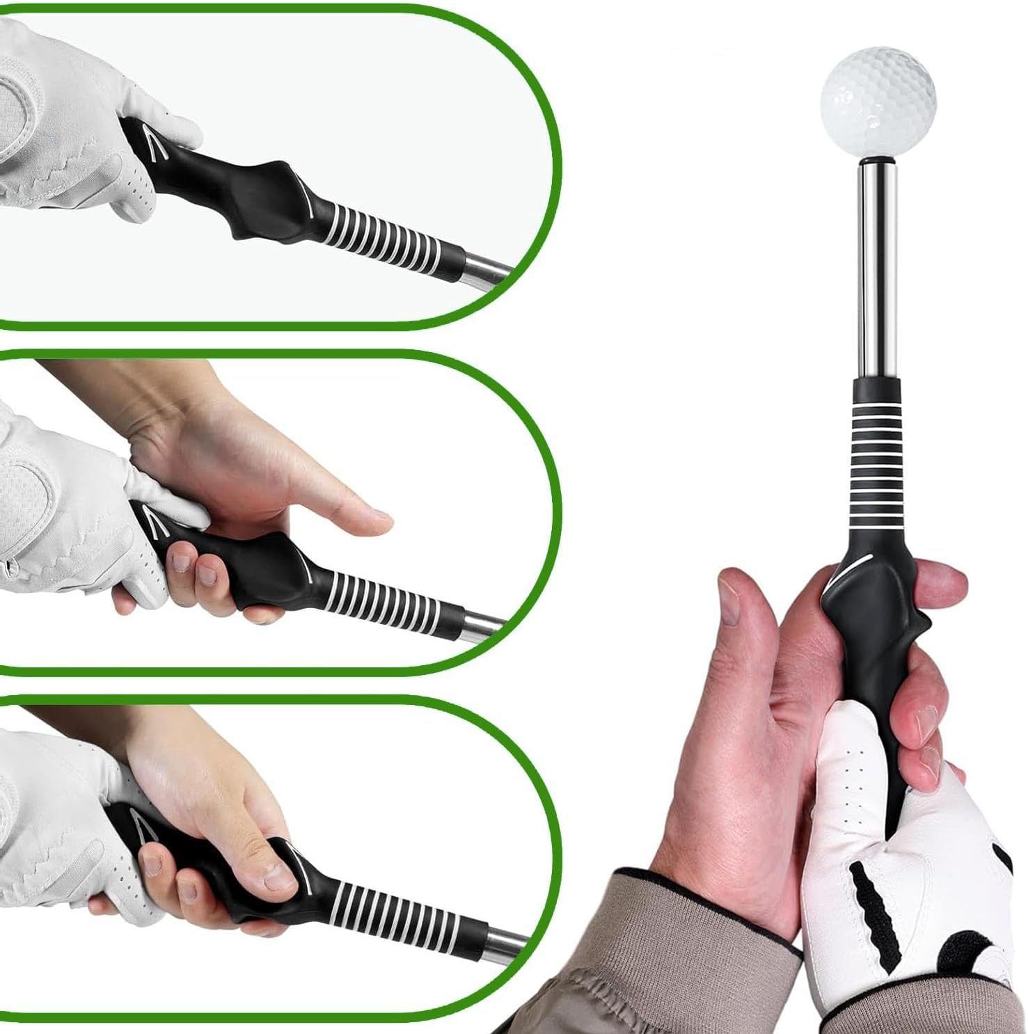 BEANPRECOY Retractable Golf Swing Trainer Aid Adjustable Golf Grip & Swing Practice Tool for Men & Women, Right-Handed Golf Club for Indoor/Outdoor Warm-Up & Training image number 4