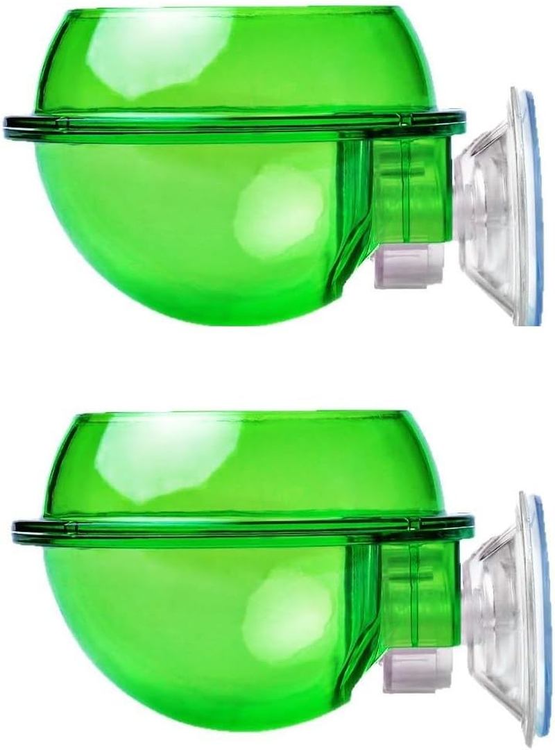 Chameleon Bowl, Reptile Feeding Food, 2Pcs Water Dish Gecko Ledge Suction Cup Feeder Chameleon Supplies Accessories for Gecko Lizard Bearded Dragon (Green, One Size)