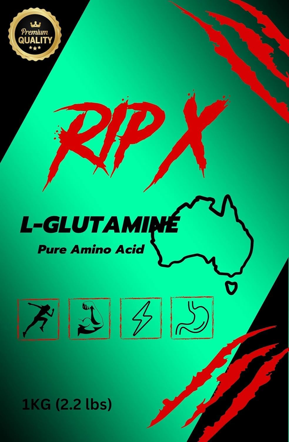 L-Glutamine Powder Pure Micronised L-Glutamine Premium Quality Amino Acid 1KG