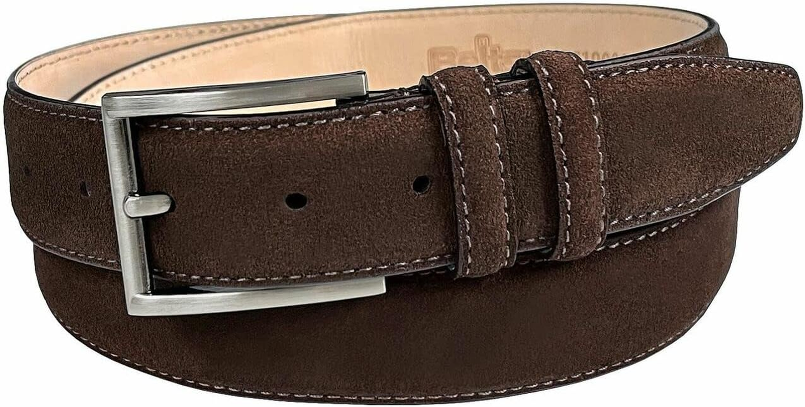 Granada Men'S 100% Suede Nubuck Leather Dress Belt 1-3/8" Wide