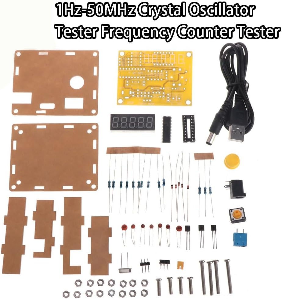Frequency Meter Kit, 1Hz-50Mhz DIY Crystal Oscillator Tester Frequency Measuring Meter with Shell, Digital Frequency Counter Kit image number 5