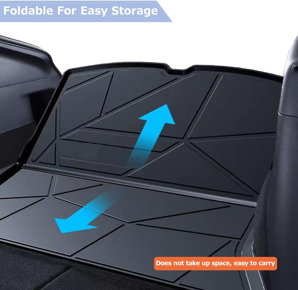 Cargo Liner Mat for Nis-San X-Trail Xtrail T32 2013-2022 Modal 3D Foldable Pattern All Weather Trunk Mat for Rear Cargo Liner Heavy Duty Boot Liner Luggage Tech Flexible Waterproof Durable image number 4
