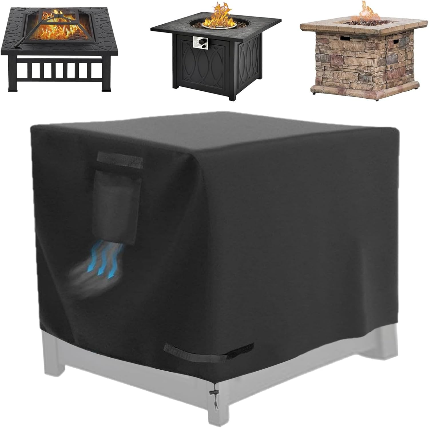 Fire Pit Cover | 30 Inch Waterproof Protector - Fire Pit Shield - for Patio Porch Indoor Outdoor Home Courtyard All Seasons image number 4