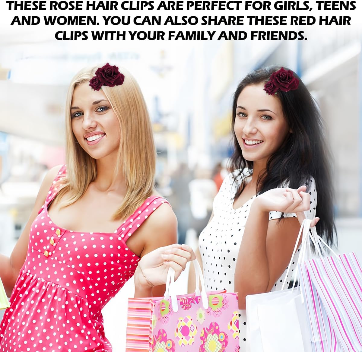 ZJIVQO Red Rose Hair Clip Flower Hairpin Brooch Velvet Ornament Rose Flower Hair Accessories for Woman Girl Ladies Wedding Hair Clip Flamenco Dancer Valentines Day Decoration, Wine Red image number 3