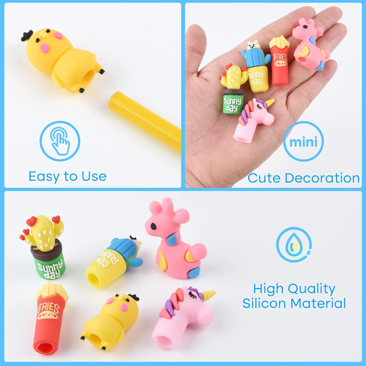 ELECLAND 27 Pieces Pencil Toppers Animal Pencil Toppers Dinosaur Pen Toppers Clip on Pencil Classroom Prizes for Kids Office School Supplies Party Favors image number 1