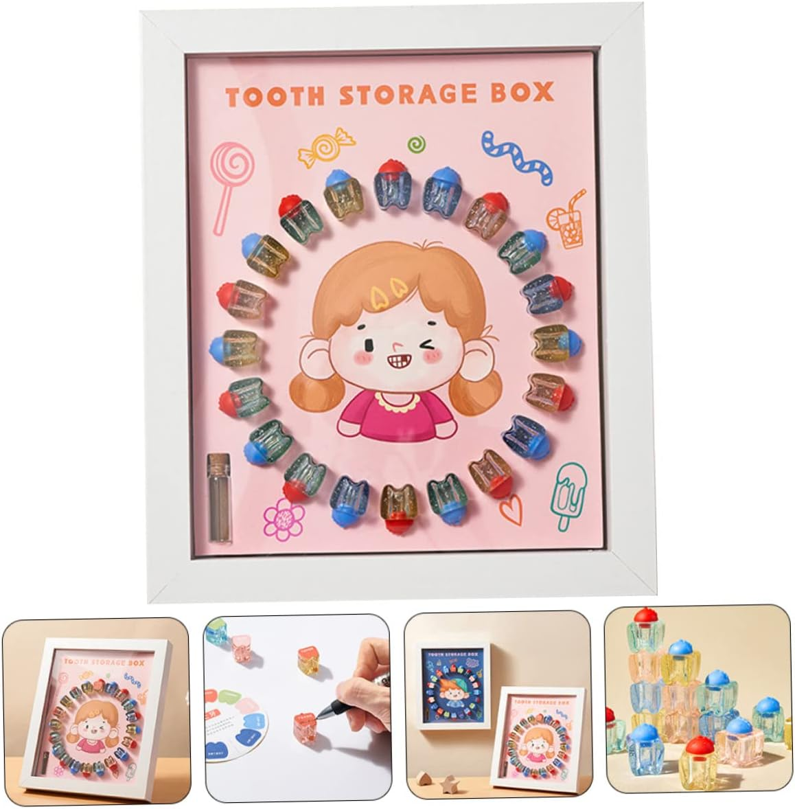 Tooth Saver Keepsake Box Transparent Crystal Tooth Fairy Holder for and Practical Design for Boys and Girls Christmas and Birthdays image number 3