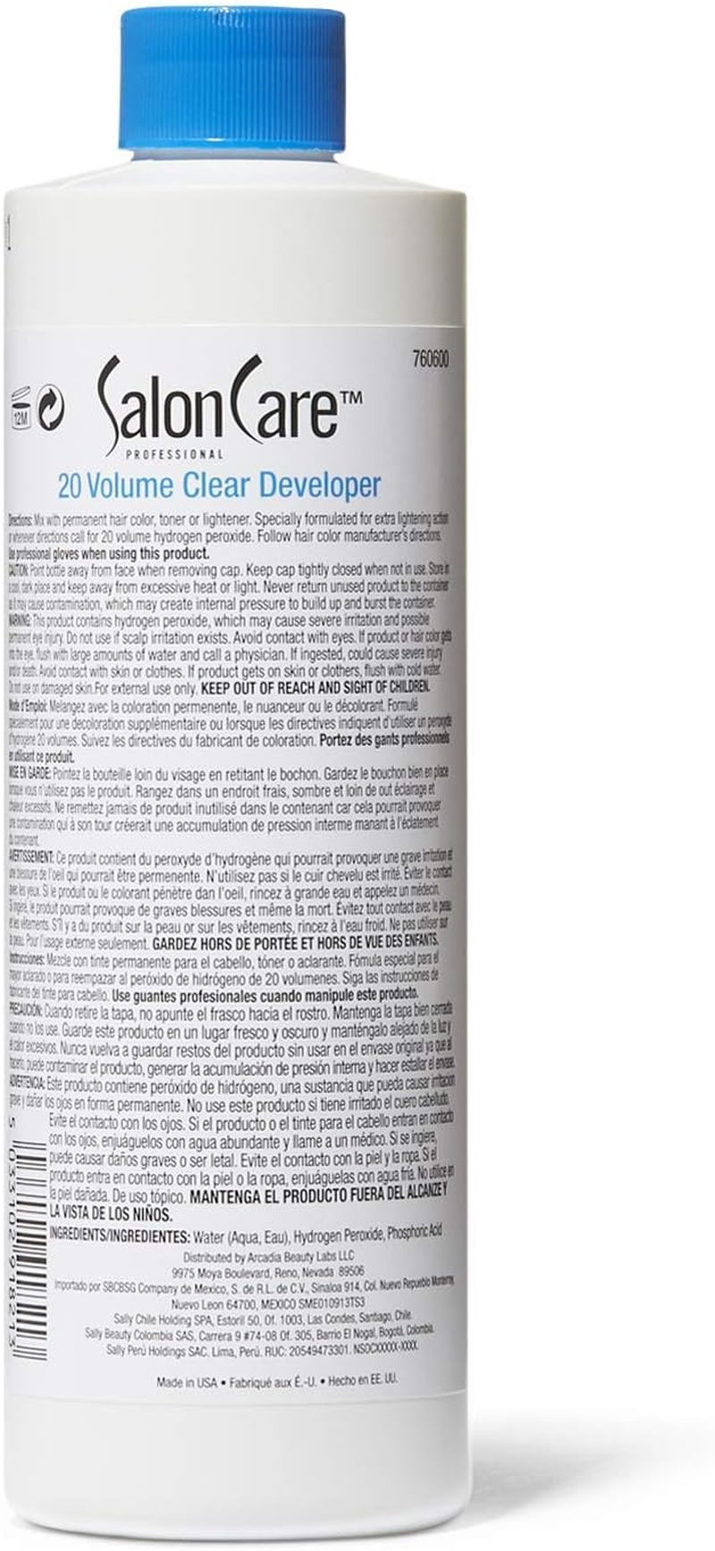 (470Ml) - Salon Care 20 Volume Clear Developer 470Ml