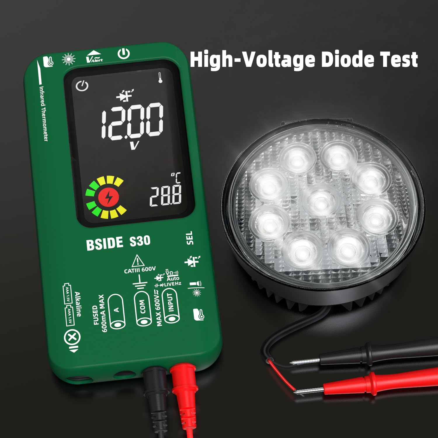 BSIDE Digital Multimeter Infrared Thermometer Rechargeable Smart Voltmeter 9999 Counts Electrical Amp Tester Capacitance Diode Ohm Voltage Tester for Household LED Automotive Electrician Electronic image number 6