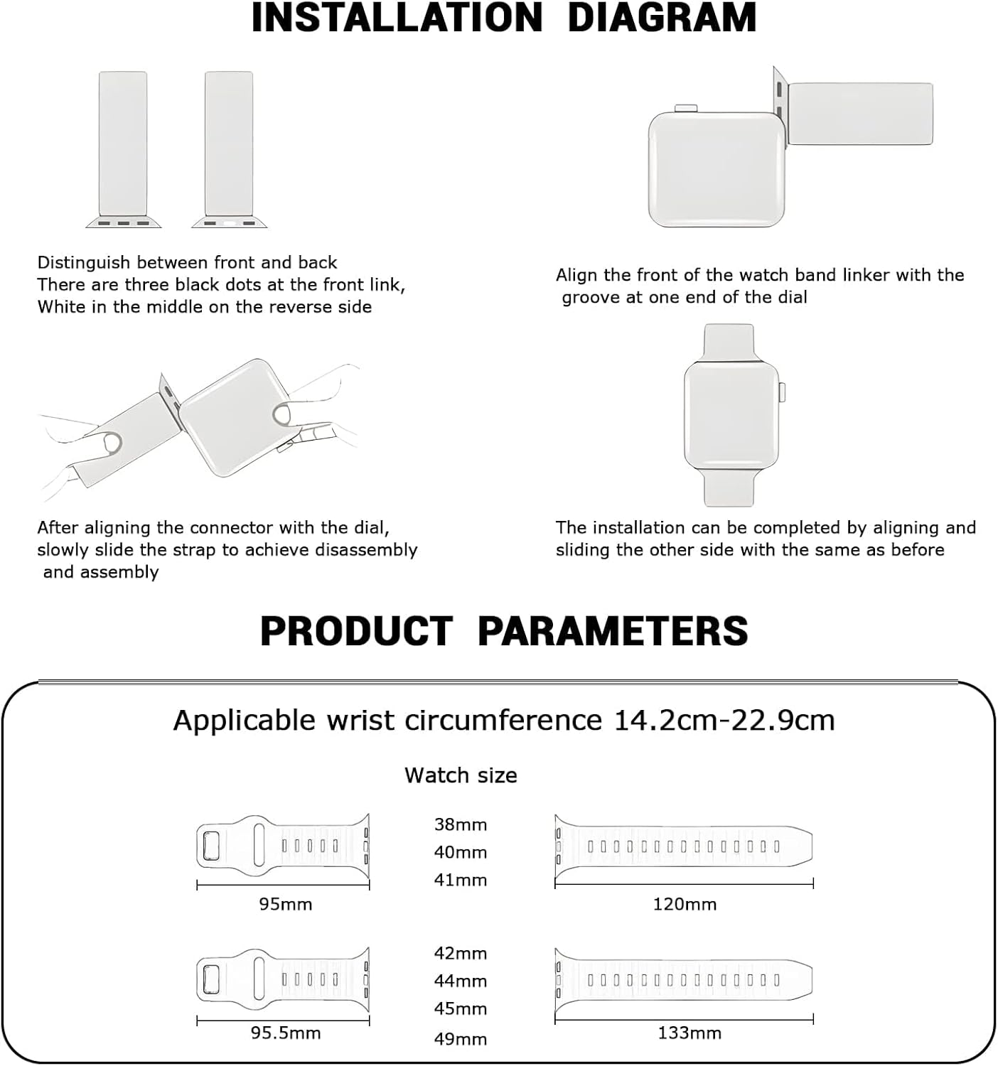 Compatible with Apple Watch Band 49Mm 46Mm 45Mm 44Mm 42Mm 41Mm 40Mm 38Mm Band for Men Women, Unique Design Silicone Strap Wristband for Iwatch Ultra 3/2/1 Series 11/10/9/8/7/6/5/4/3/2/1/SE Multi Color image number 1