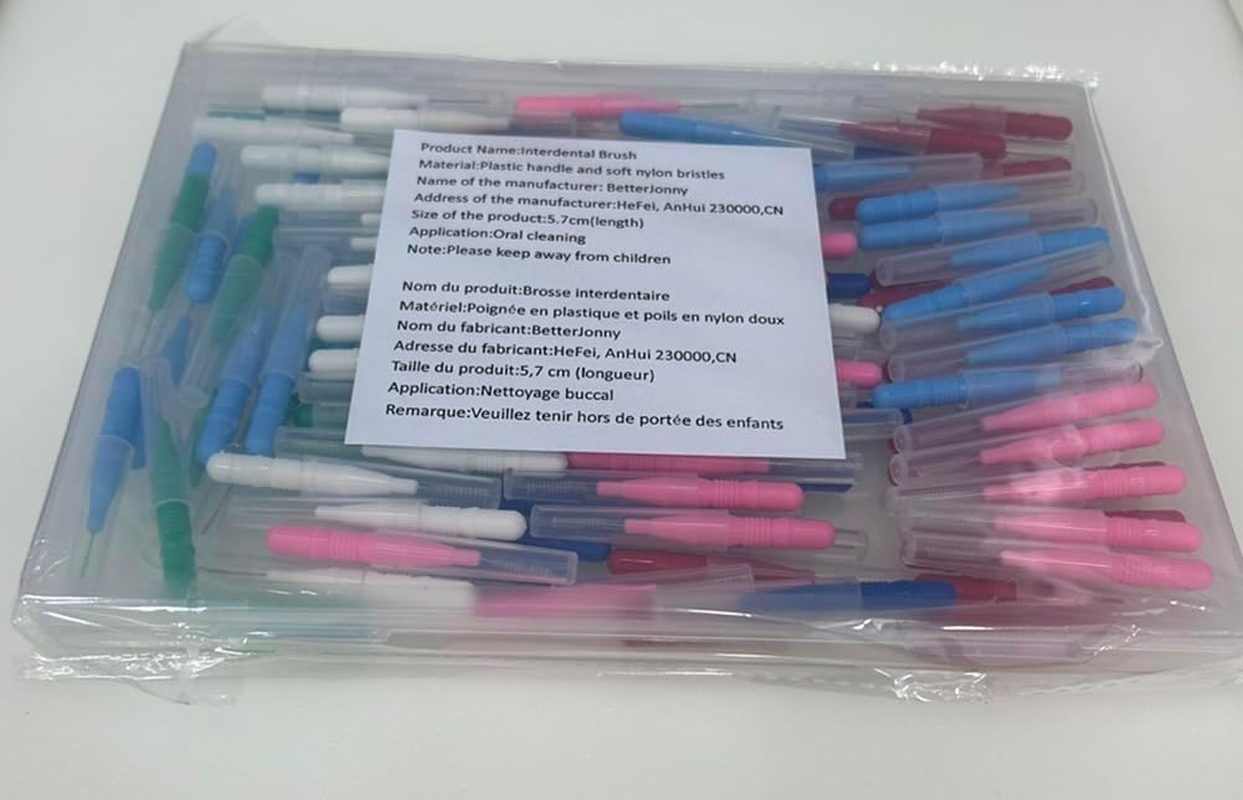 120 Pcs Interdental Brush, Betterjonny Soft Dental Floss Brushes Toothpick Tooth Flossing Head Oral Dental Hygiene Brush Braces Dental Brush Tooth Cleaning Tools 6 Colors