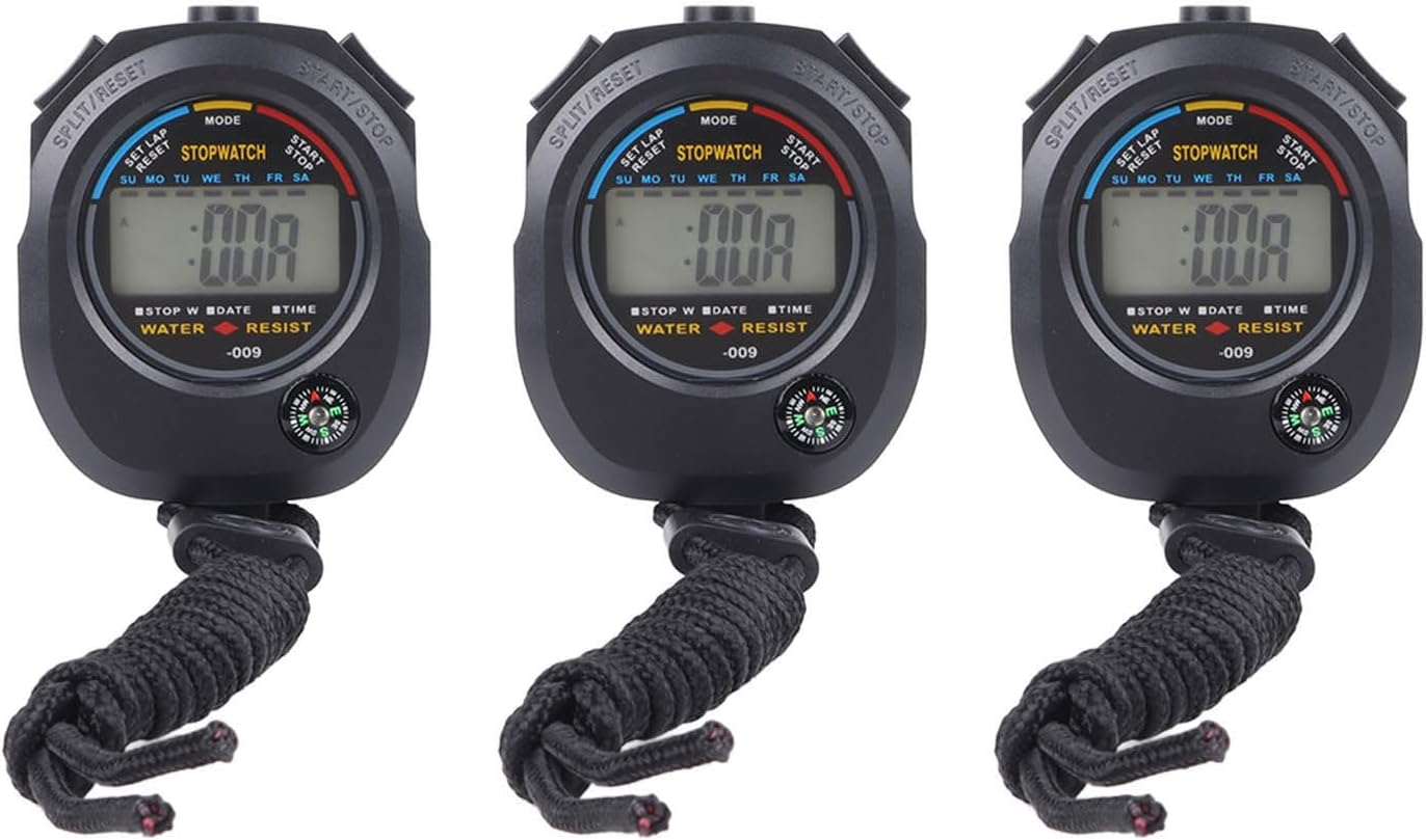 3 PCS Sports Stopwatch, High Precision Waterproof 40Mah Stopwatch Sports Stopwatch, for Timing Races, Swimming, Basketball Games (Product Is Non Rechargeable) image number 4